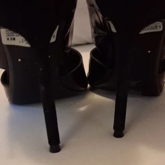 SCHUTZ Black Heels with Gold Accent - Picture 5 of 7